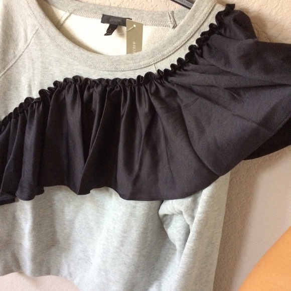 J. Crew ruffled crew neck sweatshirt - Picture 3 of 5